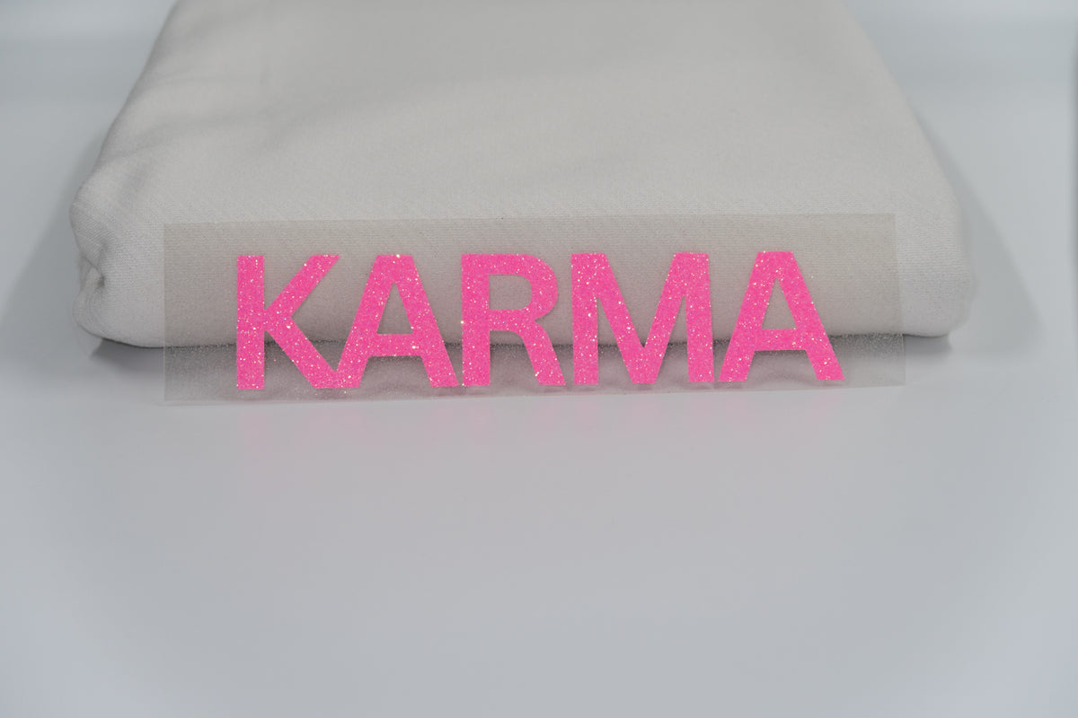 Plot Karma in Glitzerfolie Pink